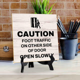 Touch-Free & Do Not Disturb Table Signs 5"x 5" Square Table Sign With Acrylic Easel