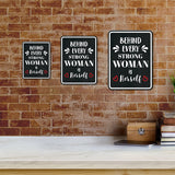 Portrait Round Plus Behind Every Strong Woman Is Herself Wall or Door Sign | Motivational Home Decor