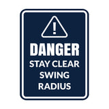 Signs ByLITA Portrait Round Danger Stay Clear Swing Radius Door or Wall Sign Easy Installation | Health And Safety | Building And Danger Signs