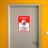 Portrait Round Plus Notice No Loitering On This Property Wall or Door Sign | Safety Signage