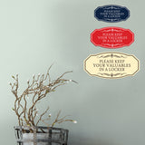 Signs ByLITA Victorian Please Keep Your Valuables In A Locker Wall or Door Sign