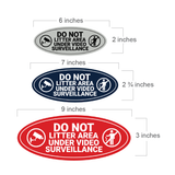 Signs ByLITA Oval Do Not Litter Area Under Video Surveillance Sign - Laser-Engraved Lettering | Durable ABS Plastic | Vibrant Colors | Powerful Foam Tape