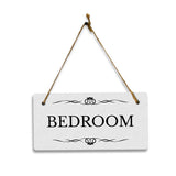 Bedroom 5x10 Hanging Plus Wall or Door Sign | Rustic Twine | Range of Vibrant Decor Styles | Room Signs For Home and Business