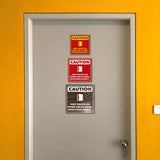 Signs ByLITA Square Caution Foot Traffic On Other Side Of Door. Open Door Slowly. Door or Wall Sign | Public Signage