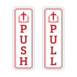 Signs ByLITA Vertical Push and Pull Door Signs (Bible and Cross) Door Sign