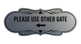 Signs ByLITA Designer Please Use Other Gate Left Arrow Wall or Door Sign