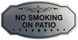 Signs ByLITA Victorian No Smoking on Patio Sign - Laser-Engraved Lettering | Durable ABS Plastic | Vibrant Colors | Powerful Foam Tape Wall or Door Sign