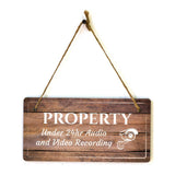 Security & Surveillance | Rustic Oak Wood 5 x 10" Hanging Signs