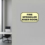 Notched Standard Fire Sprinkler Riser Room Wall or Door Sign | Facilities and Rooms Sign