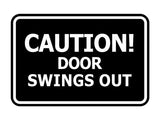 Signs ByLITA Classic Framed, Caution Door Swings Out Wall or Door Sign