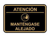 Signs ByLITA Classic Framed Atención: Mantengase Alejado Door or Wall Sign Easy Installation | Health And Safety | Building And Hospitality