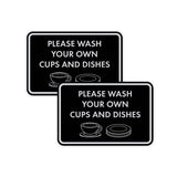 Classic Framed Please Wash Your Own Cups and Dishes Wall or Door Sign