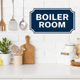 Notched Standard Boiler Room Wall or Door Sign | Fire/Emergency/Electrical/Security Safety Signs