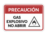 Classic Framed Plus Precaución Gas Explosivo - No Abrir Door or Wall Sign | Business Warning Signage