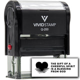 Vivid Stamp The gift of a cheerful spirit is a blessing from God Self-Inking Rubber Stamps