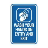 Signs ByLITA Portrait Round Wash your hands on entry and exit Wall or Door Sign