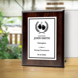Boxing Customizable Wooden Award Plaque | Easel Mount Option | Achievement and Recognition Personalizable Plaques