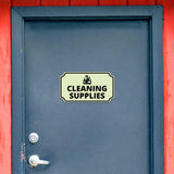 Notched Standard Cleaning Supplies Wall or Door Sign | Facilities and Rooms Sign