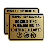 Signs ByLITA Classic Framed Respect Our Business: No Soliciting, Panhandling, or Loitering Allowed Wall or Door Sign (Multipacks)