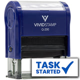 Vivid Stamp Task Started Self-Inking Rubber Stamps Teachers And Schools | Motivational Stamps For Children | Re-inkable Ink Pad