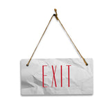 Exit 5" x 10" Hanging Wall or Door Sign | Rustic Twine | Signs for Home and Business
