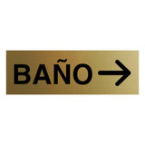 Signs ByLITA Basic Baño Right Arrow Directional Wall or Door Sign