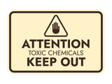 Signs ByLITA Classic Framed Attention: Toxic Chemicals - Keep Out Door or Wall Sign Easy Installation | Health And Safety | Building And Warning Signs