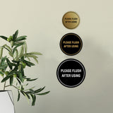 Circle Please Flush After Using Wall or Door Sign