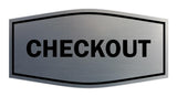Signs ByLITA Fancy Checkout Sign | Durable Plastic | Vibrant Colors | Powerful Foam Tape