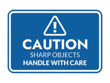 Signs ByLITA Classic Framed Caution: Sharp Objects - Handle with Care Door or Wall Sign Easy Installation | Health And Safety | Building And Warning Signs