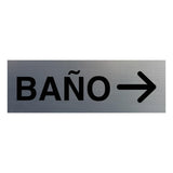 Signs ByLITA Basic Baño Right Arrow Directional Wall or Door Sign