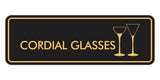 Signs ByLITA Standard Cordial Glasses Door or Wall Sign Easy Installation | Durable Construction | Kitchen Essentials | Hygiene | AirBnB Signs