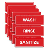 All Quality Standard WASH RINSE SANITIZE Set of 3 Bay Sink Signs - Restaurant & Commercial Kitchen Sink Signs - Easy to Install