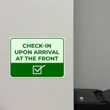 Classic Framed Plus Check-In Upon Arrival at the Front Door or Wall Sign | Medical Facility Reception Patient Reminders
