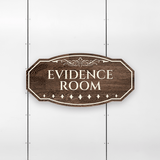 Victorian Plus Evidence Room Wall or Door Sign | Legal and Courtroom Decoration