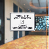 Classic Framed Plus Turn Off Cell Phones During Consultations Door or Wall Sign | Medical Facility Reception Patient Reminders