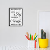 Portrait Round Plus Let's Stay In Bed & Snuggle Wall or Door Sign | Funny Novelty Home Signs | Home Reminders For Families