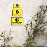Classic Framed Plus Children Must Not Play In This Area Wall or Door Sign | Children Safety Sign