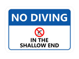 Classic Framed No Diving in the Shallow End — Wall or Door Sign | Pool & Aquatic - Sign
