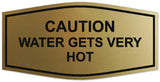 Signs ByLITA Fancy Caution Water Gets Very Hot Sign | Durable Plastic | Vibrant Colors | Powerful Foam Tape