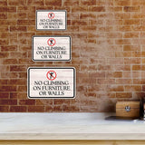 Classic Framed Plus No Climbing On Furniture Door or Wall Sign | Children's Warning and Safety Signs