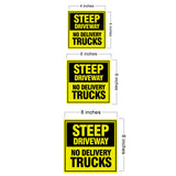 Square Plus Steep Driveway No Delivery Trucks Wall or Door Sign | Health & Safety Warehouse Business Signage