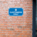 Notched Standard Customers Only Wall or Door Sign