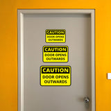 Classic Framed Plus Caution Door Opens Outwards Wall or Door Sign | Health And Safety Office Signage
