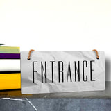Entrance 5" x 10" Hanging Wall or Door Sign | Rustic Twine | Signs for Home and Business