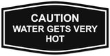 Signs ByLITA Fancy Caution Water Gets Very Hot Sign | Durable Plastic | Vibrant Colors | Powerful Foam Tape