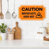 Notched Standard Caution Water Gets Very Hot Wall or Door Sign | Safety & Caution