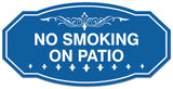 Signs ByLITA Victorian No Smoking on Patio Sign - Laser-Engraved Lettering | Durable ABS Plastic | Vibrant Colors | Powerful Foam Tape Wall or Door Sign