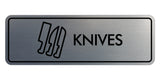 Signs ByLITA Standard Knives Door or Wall Sign Easy Installation | Durable Construction | Kitchen Essentials | Hygiene | AirBnB Signs