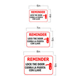 Classic Framed Plus Friendly Reminder: Lock the door / Cierra la puerta con llave Door or Wall Sign | Business & Warehouse Signage